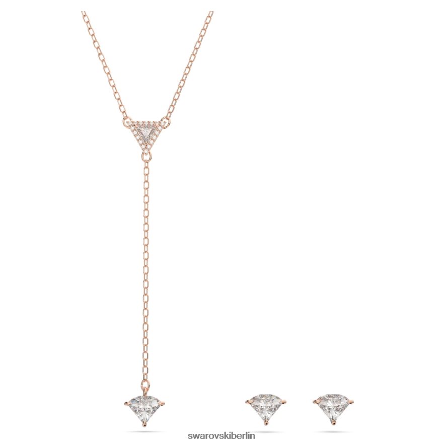 Swarovski Ortyx-Set Dreiecksschliff, weiß, rosévergoldet Schmuck HLT448387