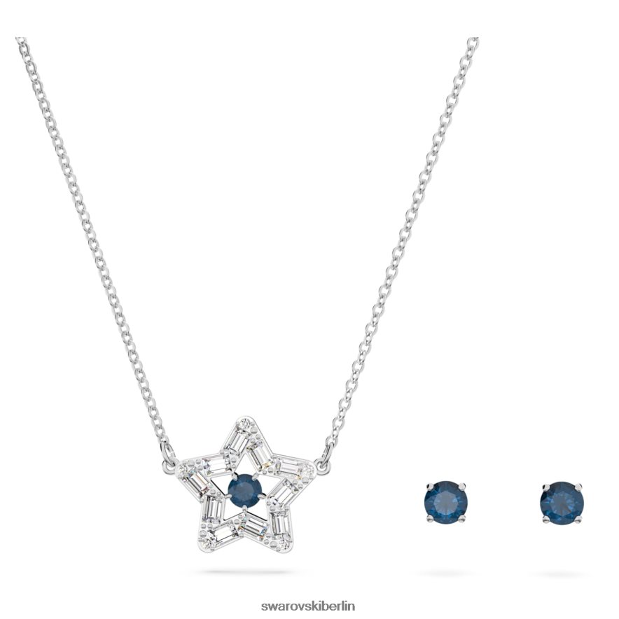 Swarovski Stella-Set Mischschliffe, Stern, blau, rhodiniert Schmuck HLT448408