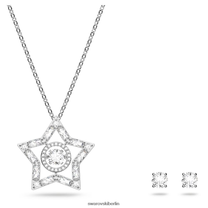 Swarovski Stella-Set Mischschliffe, Stern, weiß, rhodiniert Schmuck HLT448405