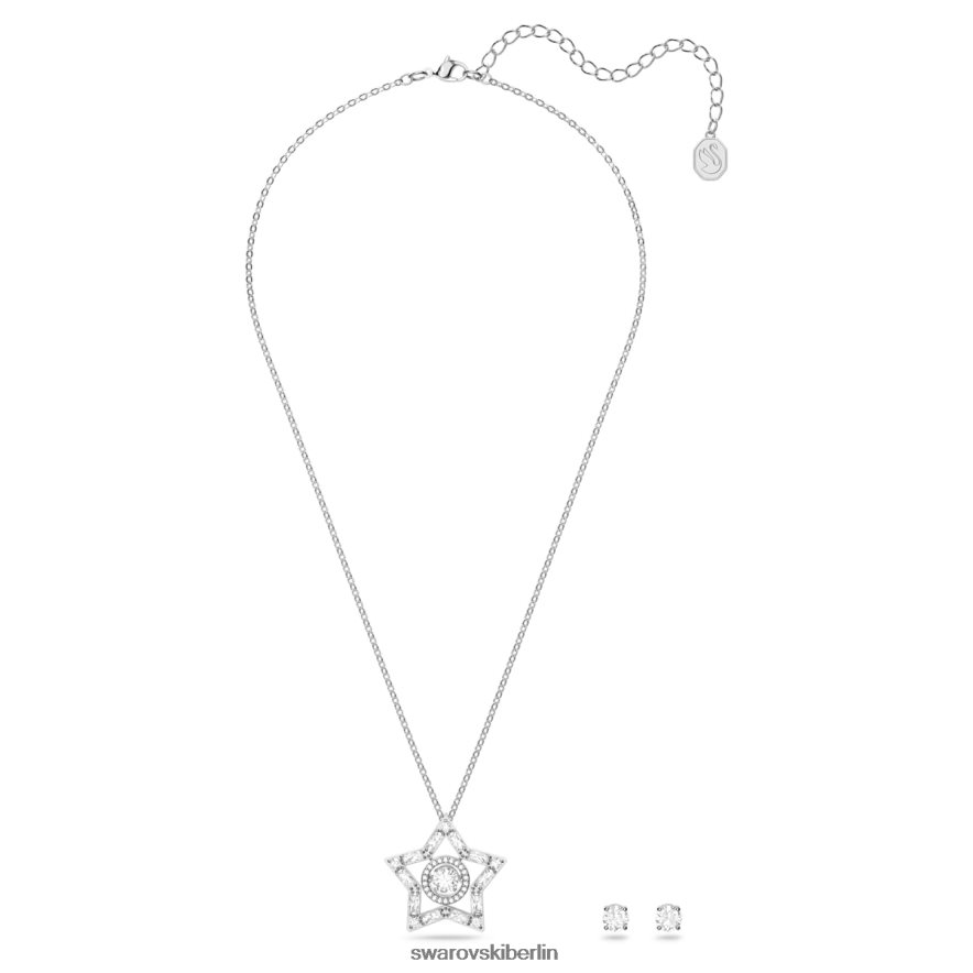 Swarovski Stella-Set Mischschliffe, Stern, weiß, rhodiniert Schmuck HLT448405