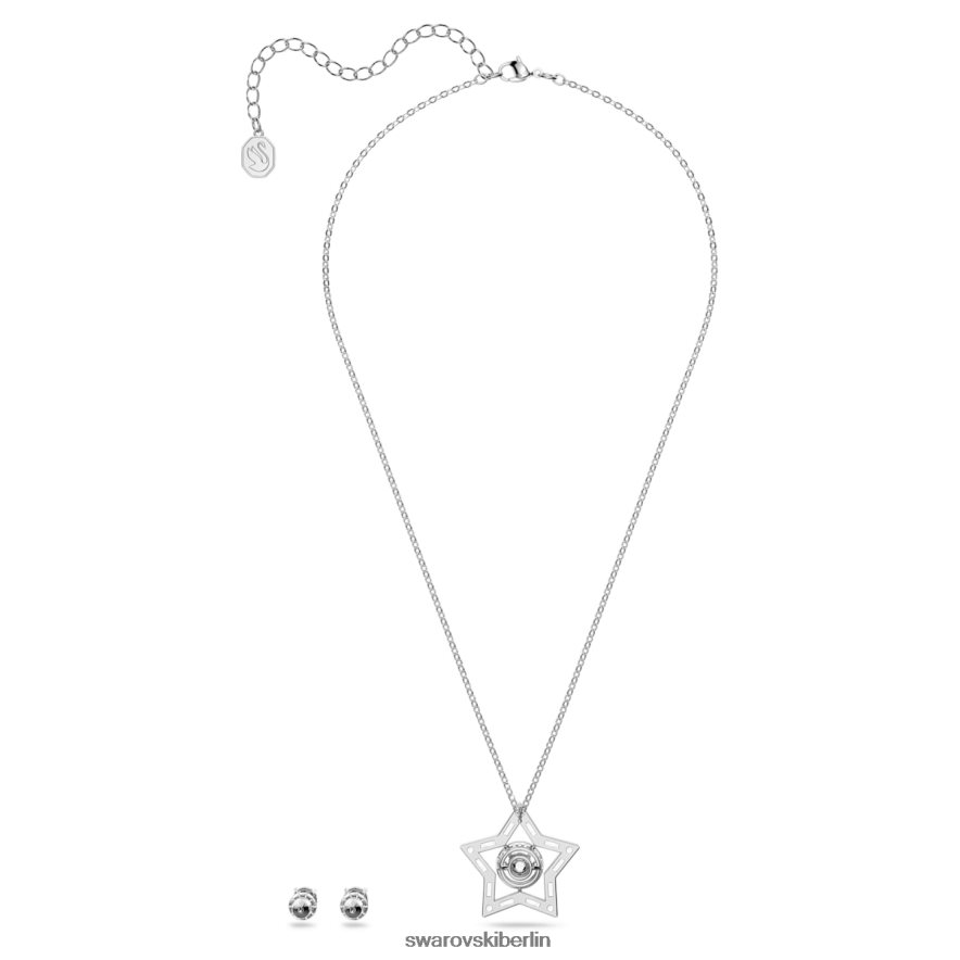 Swarovski Stella-Set Mischschliffe, Stern, weiß, rhodiniert Schmuck HLT448405