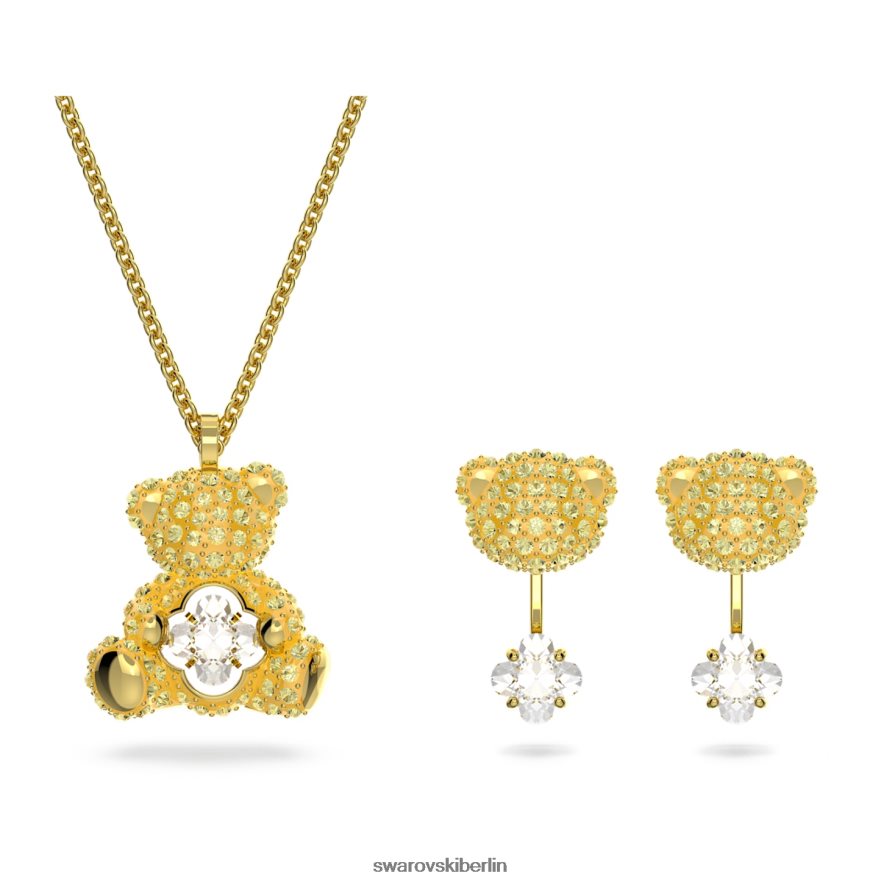 Swarovski Teddy-Set Bär, gelb, vergoldet Schmuck HLT448410