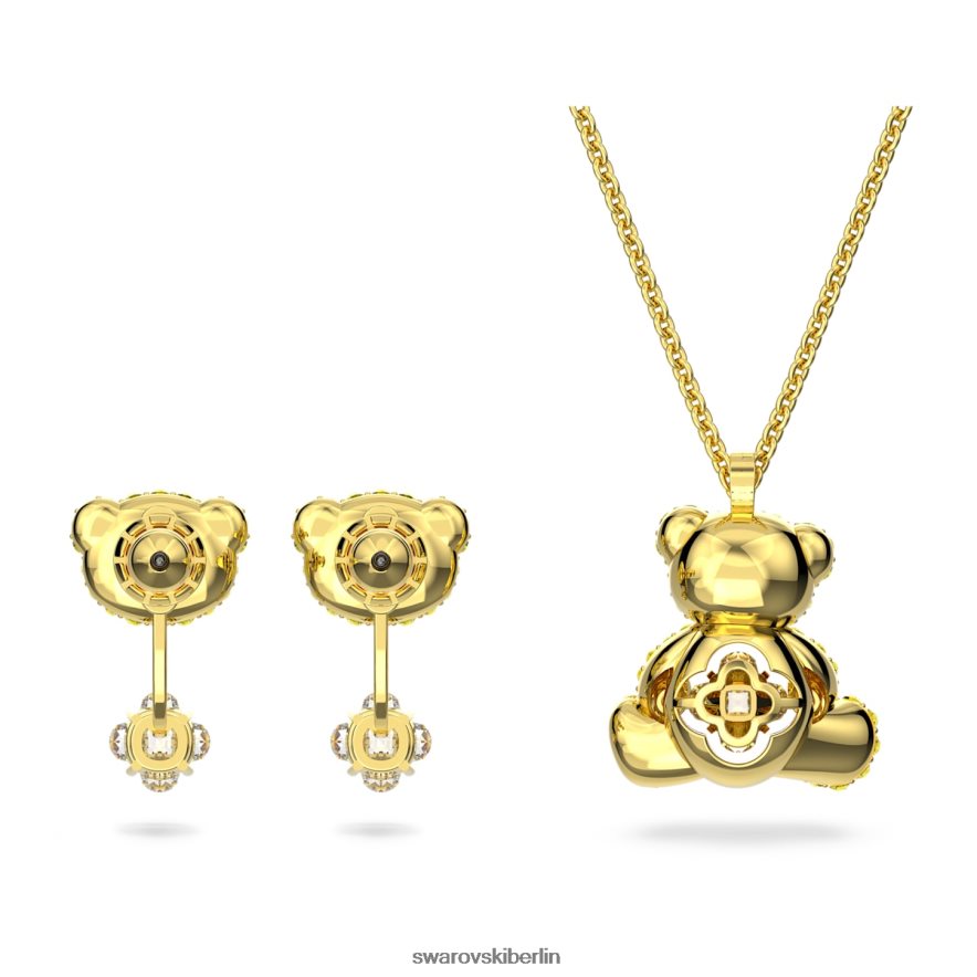 Swarovski Teddy-Set Bär, gelb, vergoldet Schmuck HLT448410