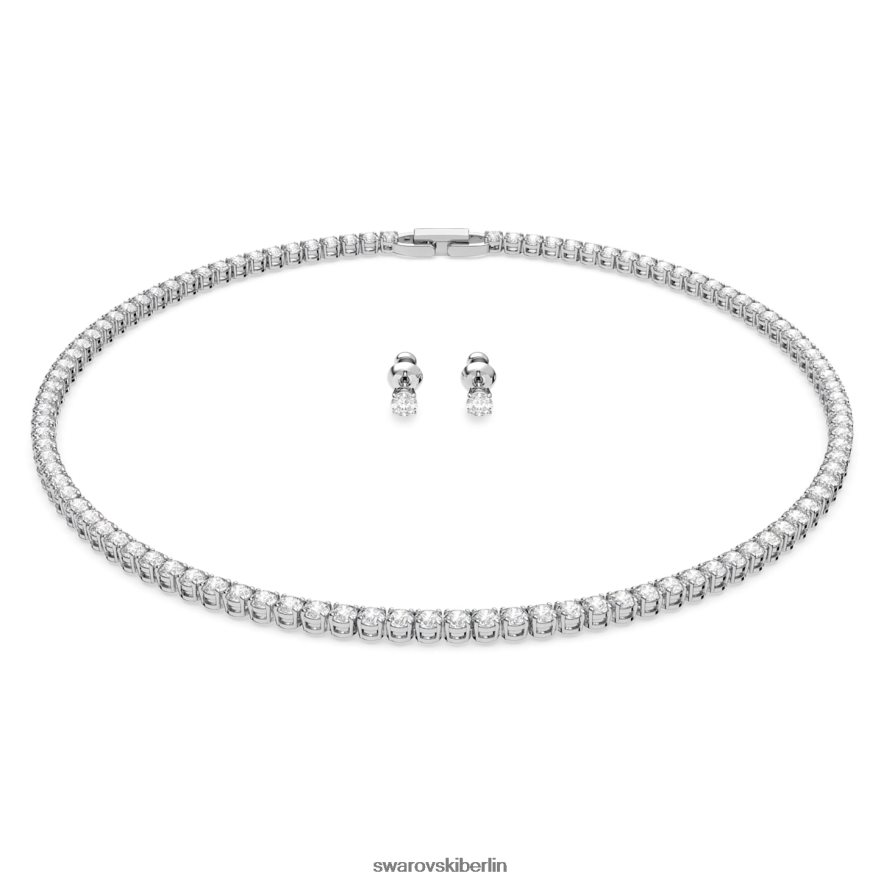 Swarovski Tennis-Deluxe-Set Rundschliff, weiß, rhodiniert Schmuck HLT448412