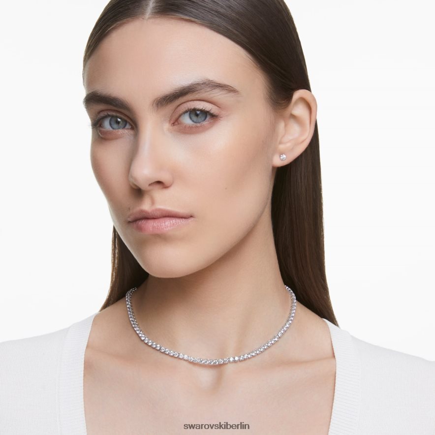 Swarovski Tennis-Deluxe-Set Rundschliff, weiß, rhodiniert Schmuck HLT448412
