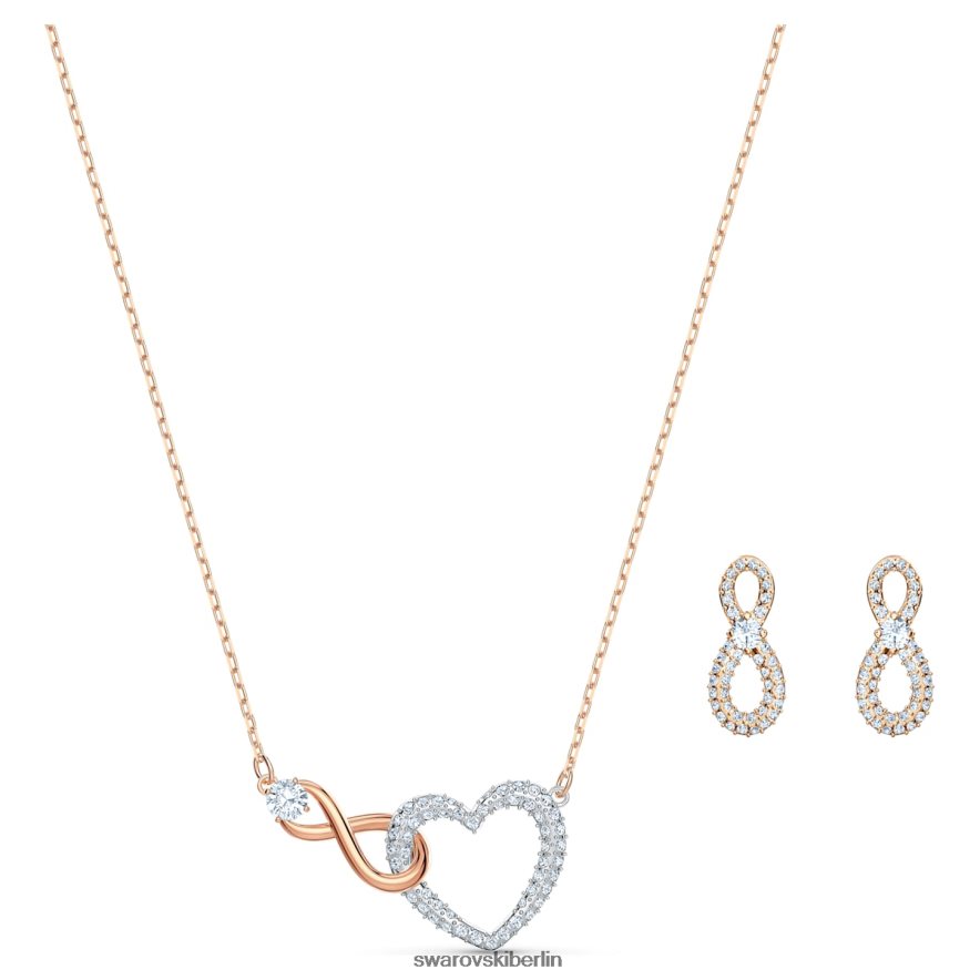 Swarovski Unendlichkeitssatz Unendlichkeit und Herz, weiß, Metallmix-Finish Schmuck HLT448386