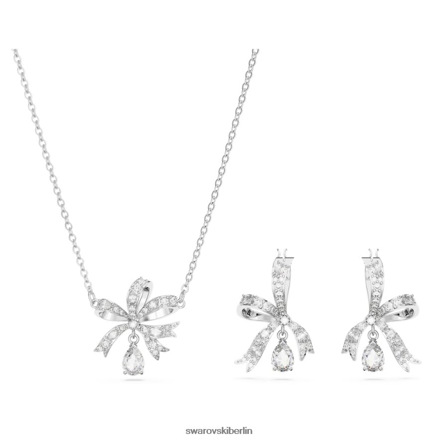 Swarovski Volta-Set Schleife, weiß, rhodiniert Schmuck HLT448383
