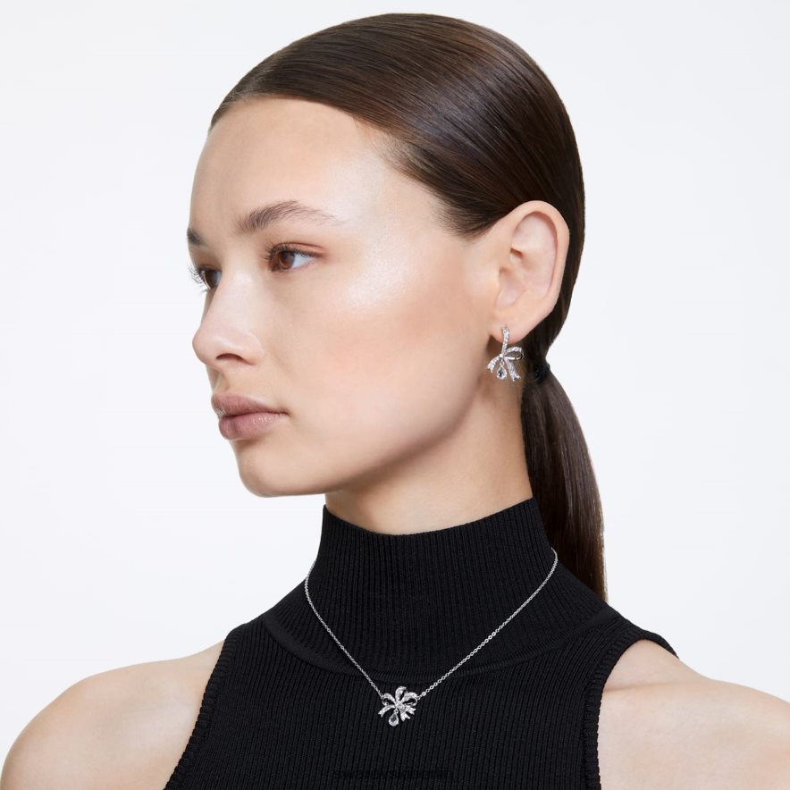 Swarovski Volta-Set Schleife, weiß, rhodiniert Schmuck HLT448383