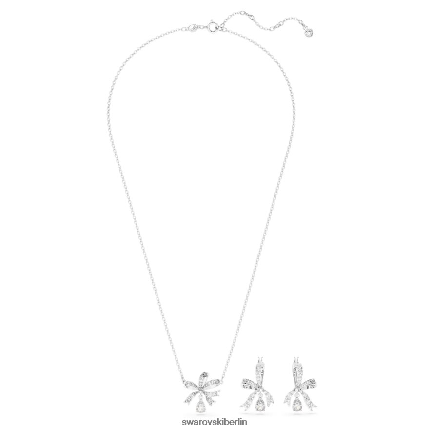 Swarovski Volta-Set Schleife, weiß, rhodiniert Schmuck HLT448383