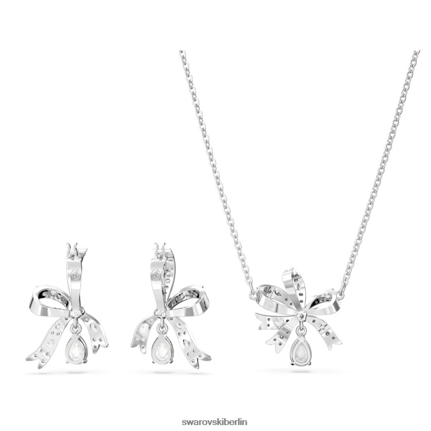 Swarovski Volta-Set Schleife, weiß, rhodiniert Schmuck HLT448383