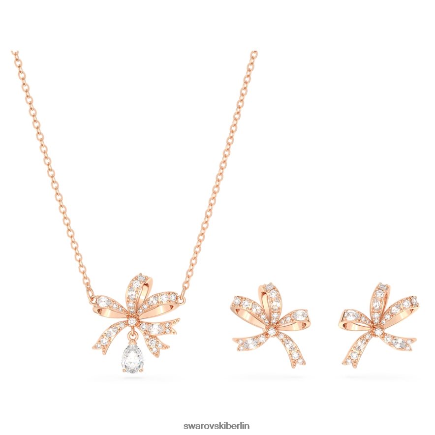 Swarovski Volta-Set Schleife, weiß, rosévergoldet Schmuck HLT448391
