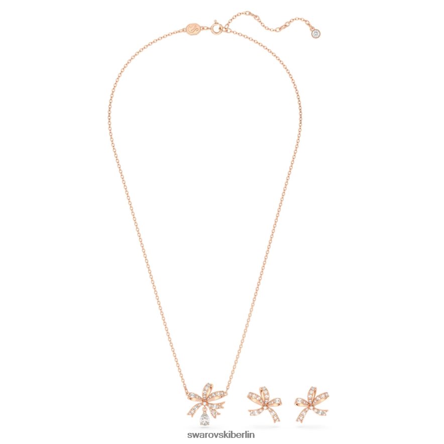 Swarovski Volta-Set Schleife, weiß, rosévergoldet Schmuck HLT448391