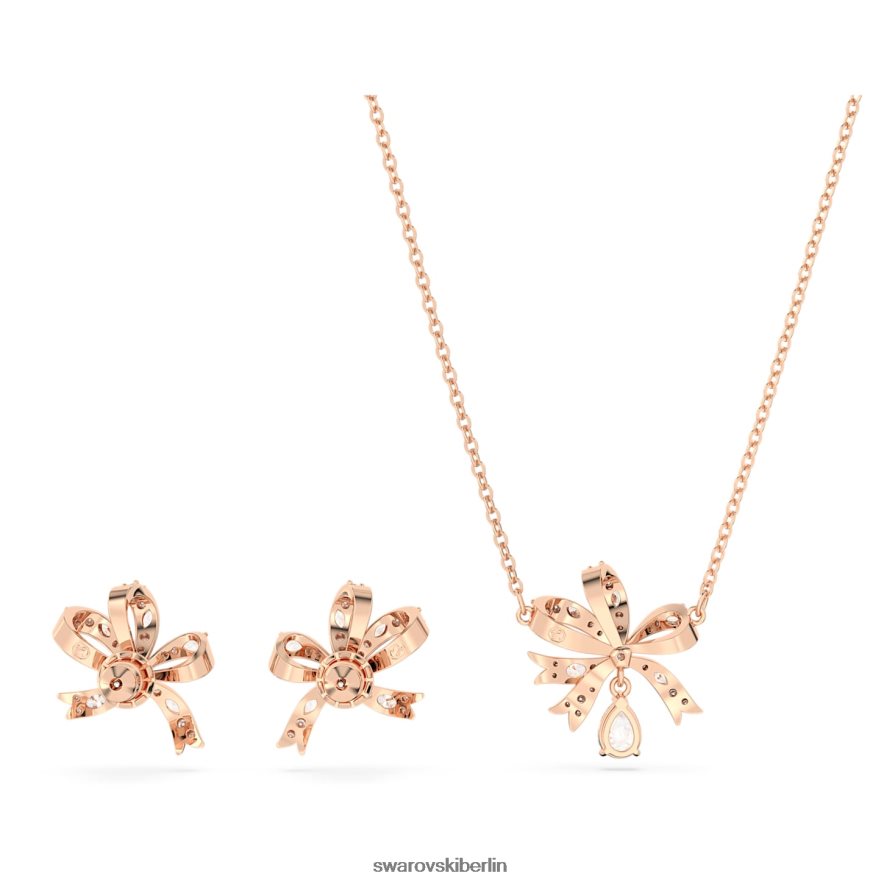 Swarovski Volta-Set Schleife, weiß, rosévergoldet Schmuck HLT448391