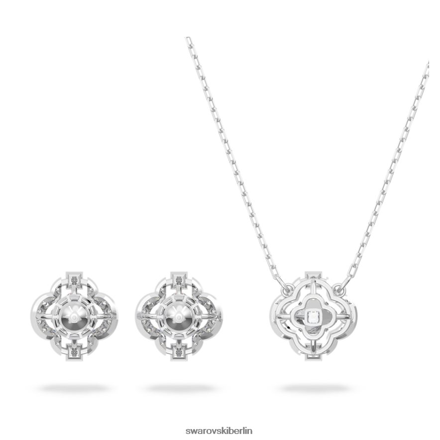 Swarovski funkelndes Tanzset Mischschliffe, Klee, weiß, rhodiniert Schmuck HLT448389
