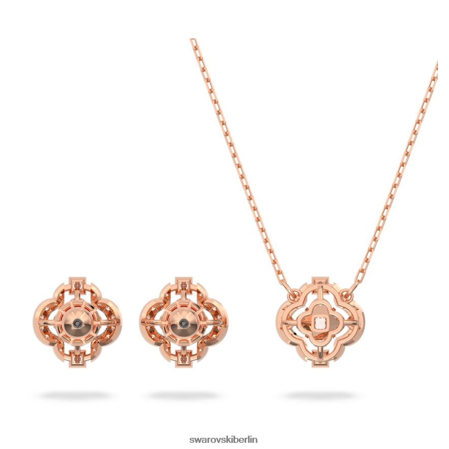 Swarovski funkelndes Tanzset Mischschliffe, Kleeblatt, weiß, rosévergoldet Schmuck HLT448416