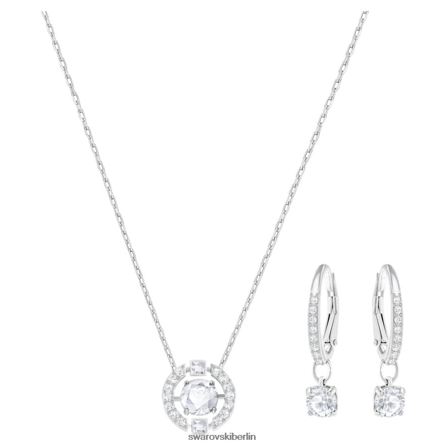 Swarovski funkelndes Tanzset Rundschliff, weiß, rhodiniert Schmuck HLT448413
