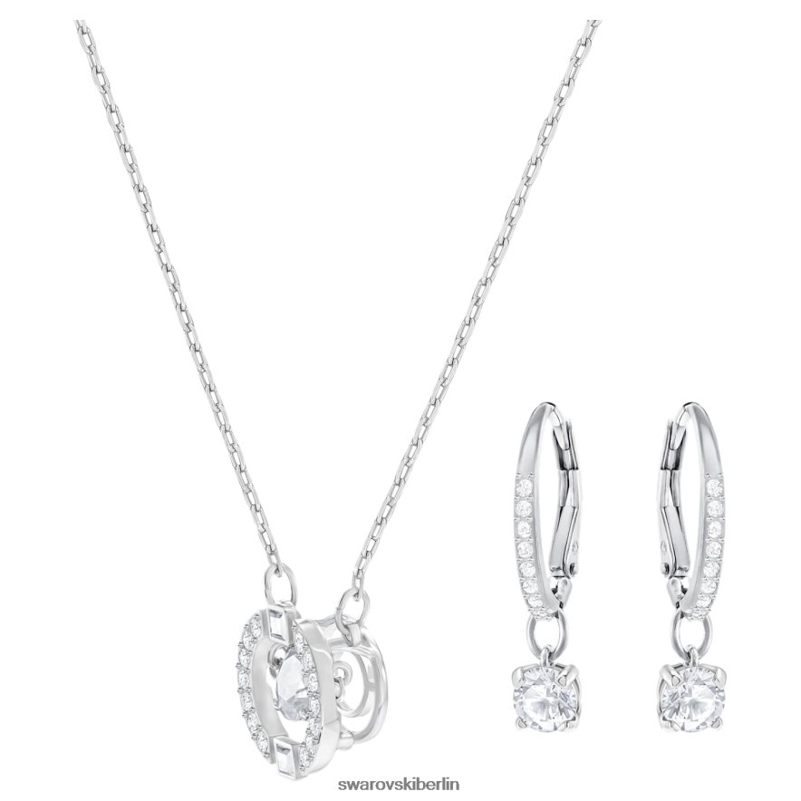 Swarovski funkelndes Tanzset Rundschliff, weiß, rhodiniert Schmuck HLT448413