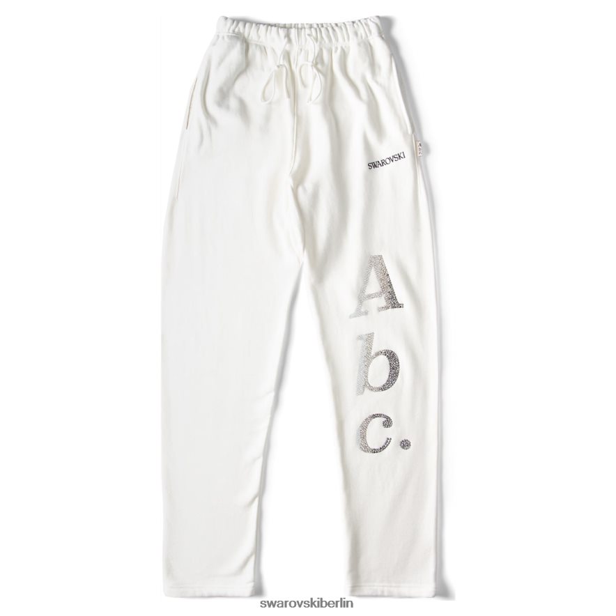 Swarovski graue Objekte, die durch Brechungsjogginghosen verschoben werden Weiß Jogginghose HLT4481503