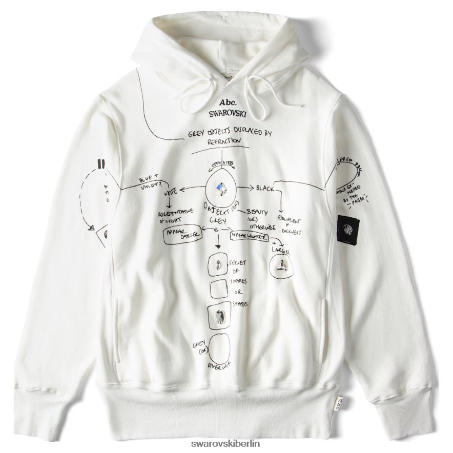 Swarovski Graue Objekte werden durch Lichtbrechung verschoben. Kapuzenpullover Weiß Kapuzenpullis HLT4481513