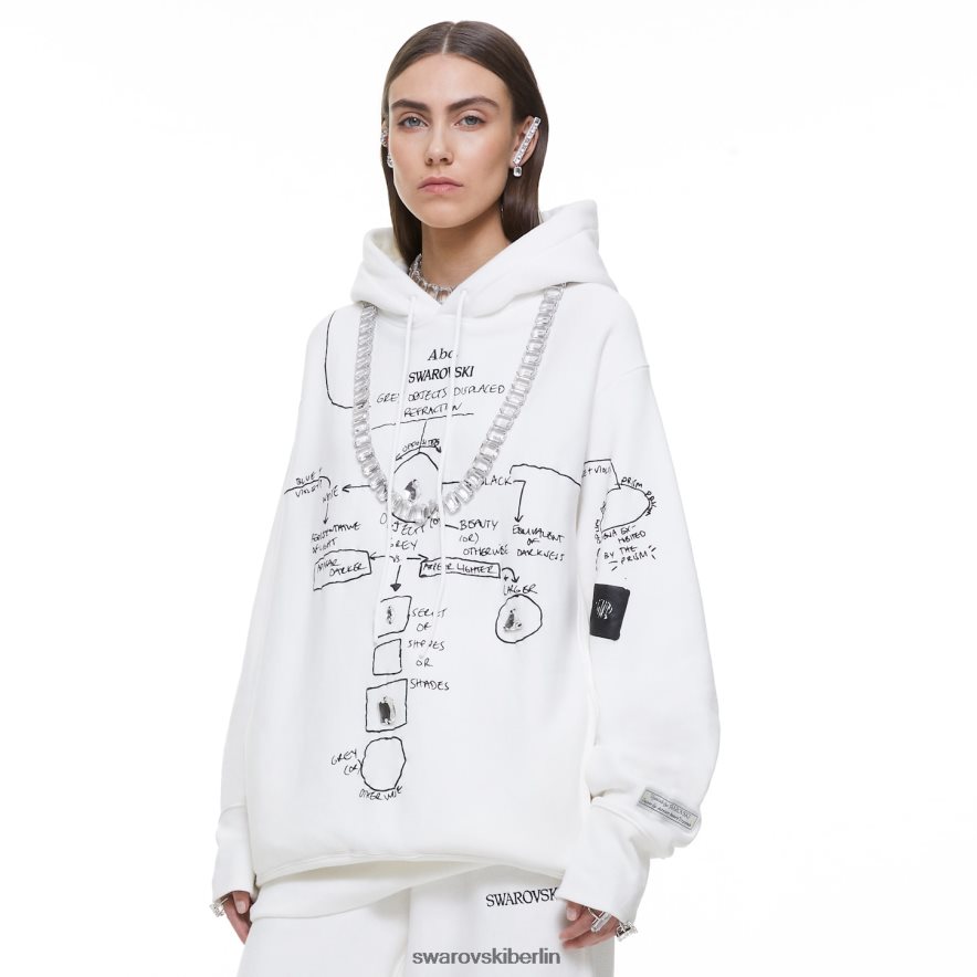 Swarovski Graue Objekte werden durch Lichtbrechung verschoben. Kapuzenpullover Weiß Kapuzenpullis HLT4481513