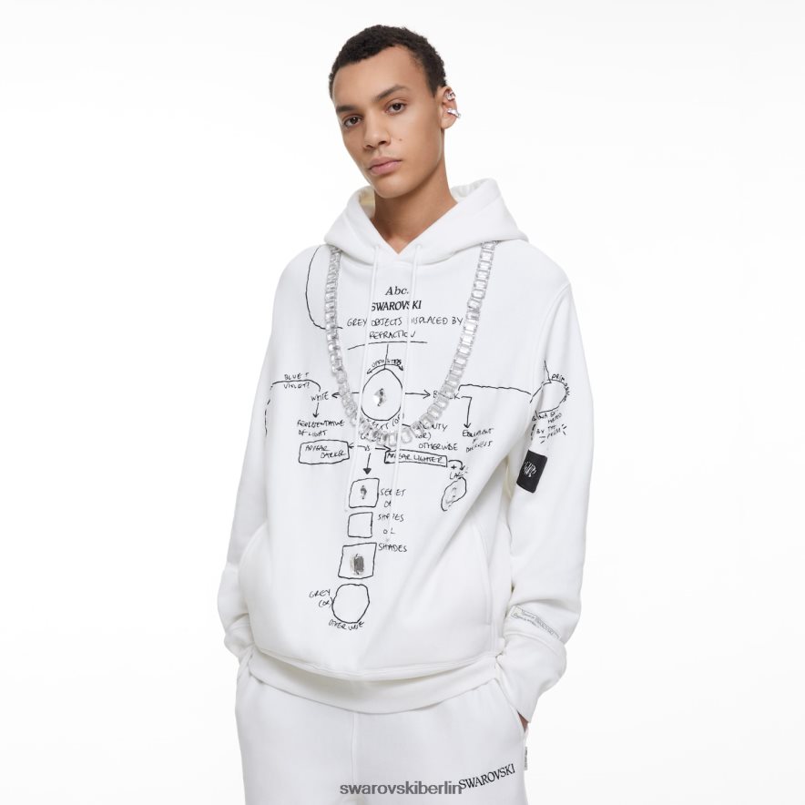 Swarovski Graue Objekte werden durch Lichtbrechung verschoben. Kapuzenpullover Weiß Kapuzenpullis HLT4481513