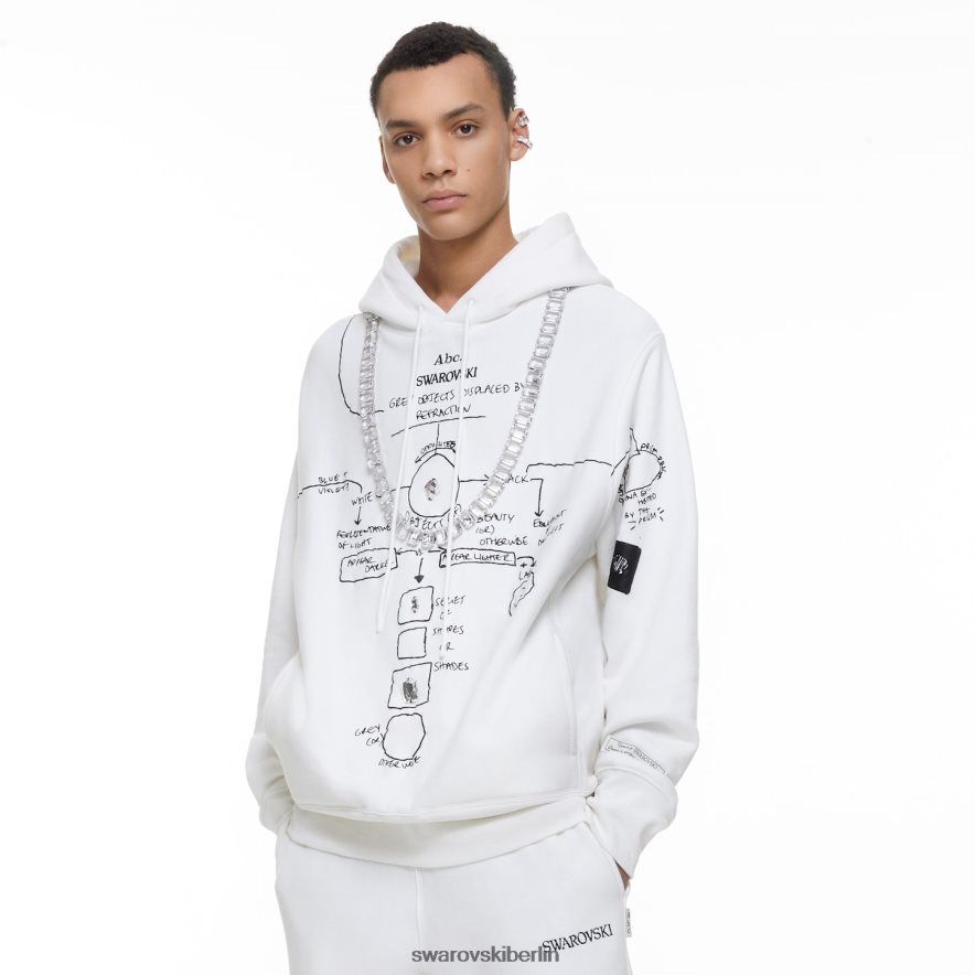 Swarovski Graue Objekte werden durch Lichtbrechung verschoben. Kapuzenpullover Weiß Kapuzenpullis HLT4481513