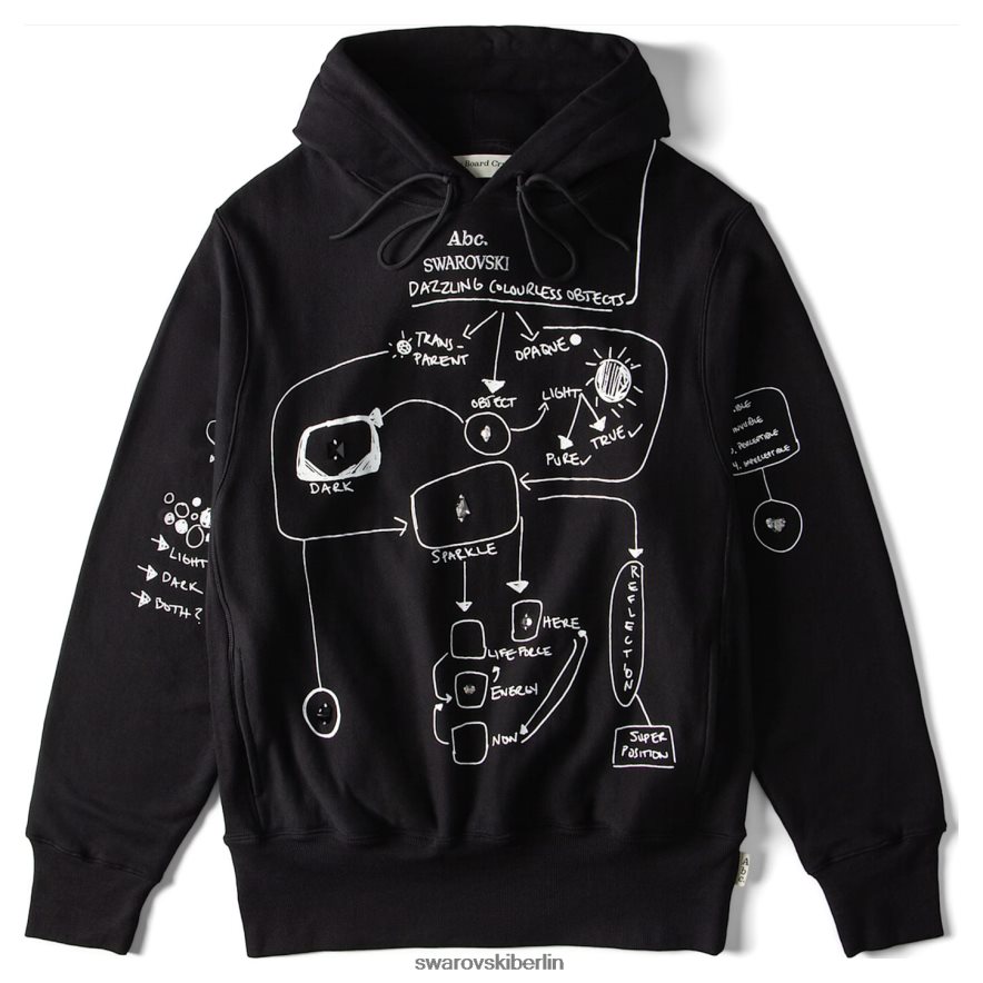 Swarovski Kapuzenpullover mit schillernden farblosen Objekten Schwarz Kapuzenpullis HLT4481509