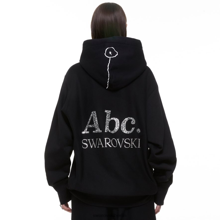 Swarovski Kapuzenpullover mit schillernden farblosen Objekten Schwarz Kapuzenpullis HLT4481509