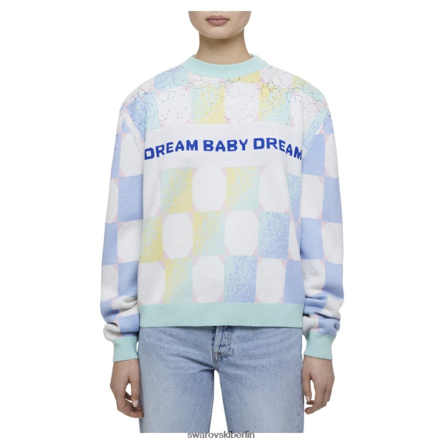 Swarovski Liberales Jugendministerium Pullover mit Farbverlaufskaro, blau Kleidung HLT4481500