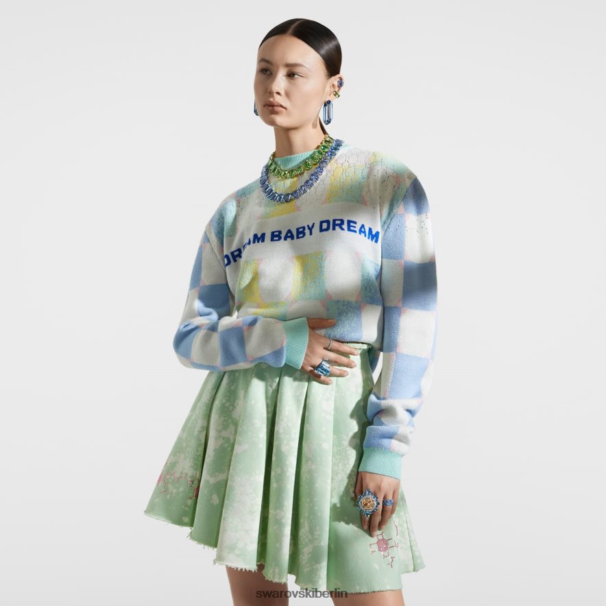 Swarovski Liberales Jugendministerium Pullover mit Farbverlaufskaro, blau Kleidung HLT4481500