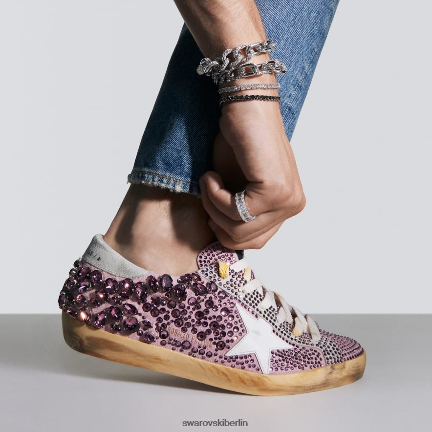 Swarovski Golden Goose Super-Star-Sneaker für Herren Rosa Turnschuhe HLT4481510
