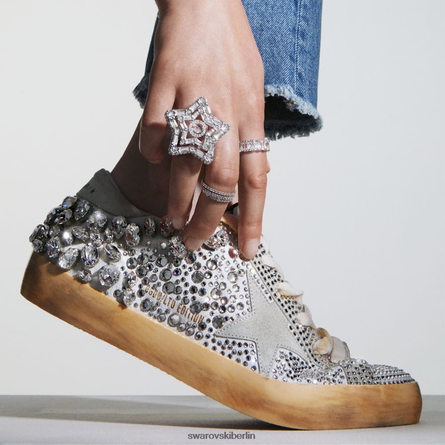 Swarovski Golden Goose Super-Star-Sneaker für Herren Weiß Turnschuhe HLT4481507