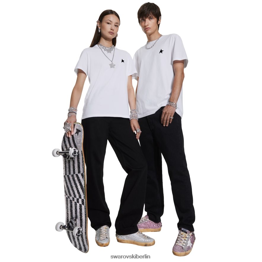 Swarovski Golden Goose-Skateboard Schwarz und weiß Zubehör HLT4481512