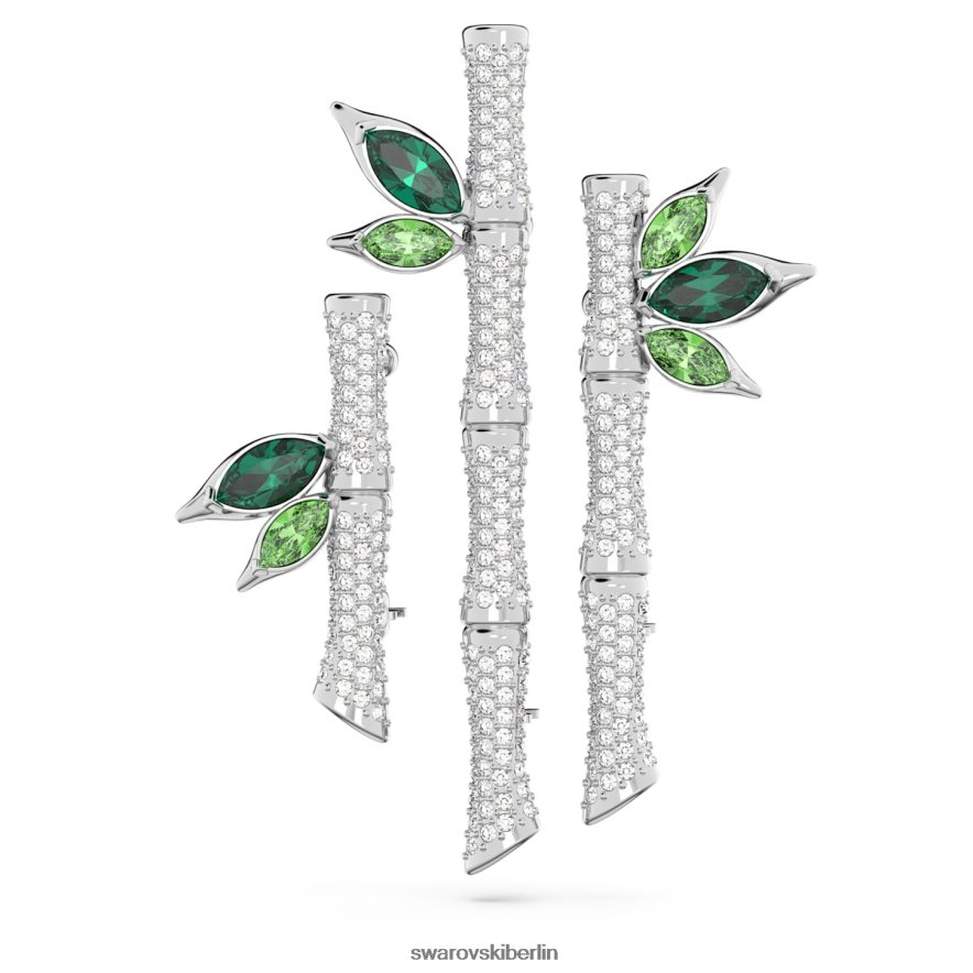 Swarovski Dellium-Brosche Bambus, grün, rhodiniert Zubehör HLT4481101