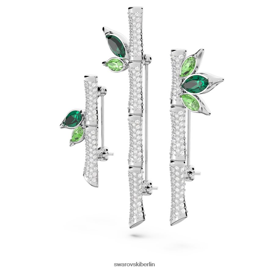 Swarovski Dellium-Brosche Bambus, grün, rhodiniert Zubehör HLT4481101