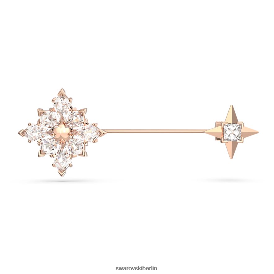 Swarovski Stella-Brosche Drachenschliff, Stern, weiß, rosévergoldet Zubehör HLT4481102