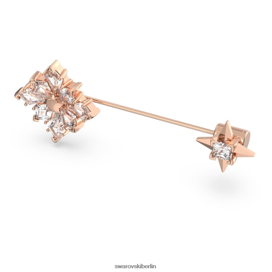 Swarovski Stella-Brosche Drachenschliff, Stern, weiß, rosévergoldet Zubehör HLT4481102