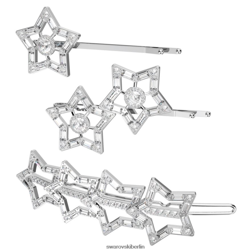 Swarovski Haarklammer Mischschliffe, Stern, weiß, rhodiniert Zubehör HLT4481470