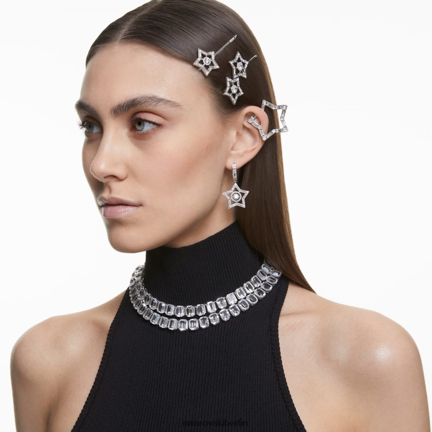 Swarovski Haarklammer Mischschliffe, Stern, weiß, rhodiniert Zubehör HLT4481470