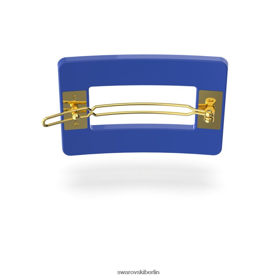 Swarovski Haarklammer runder Schliff, rechteckige Form, blau, vergoldet Zubehör HLT4481474