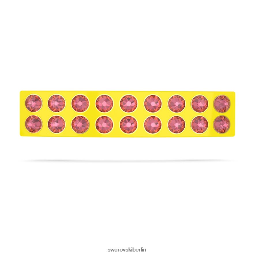 Swarovski Haarklammer runder Schliff, rechteckige Form, rosa, vergoldet Zubehör HLT4481480