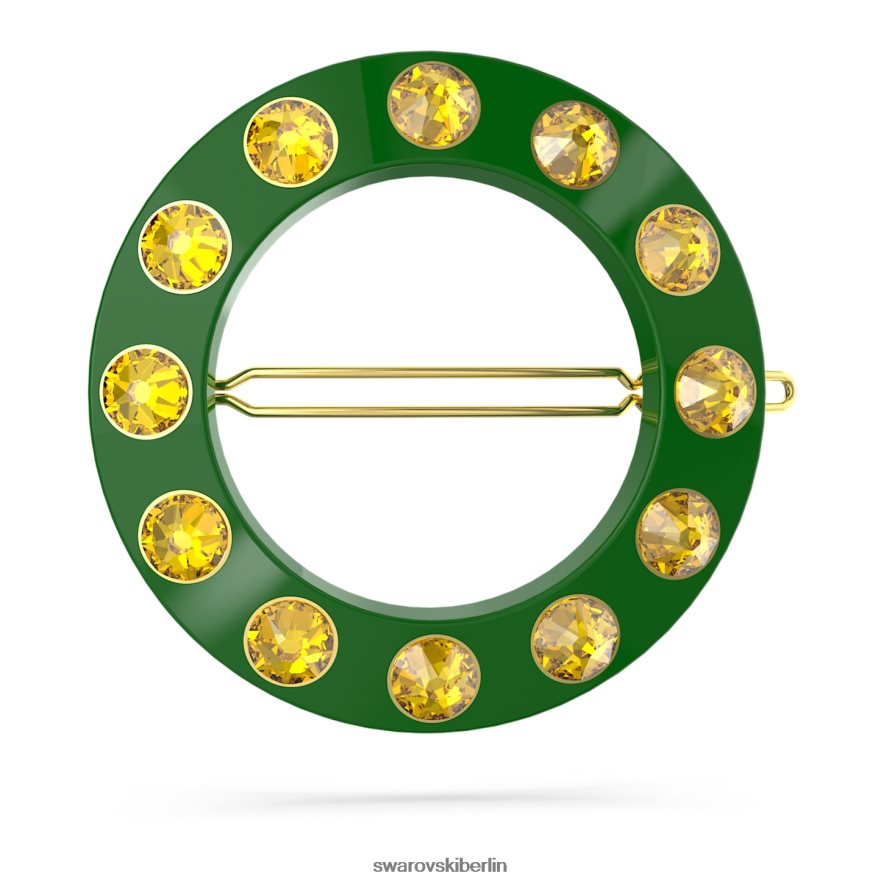 Swarovski Haarklammer runder Schliff, runde Form, grün, vergoldet Zubehör HLT4481473