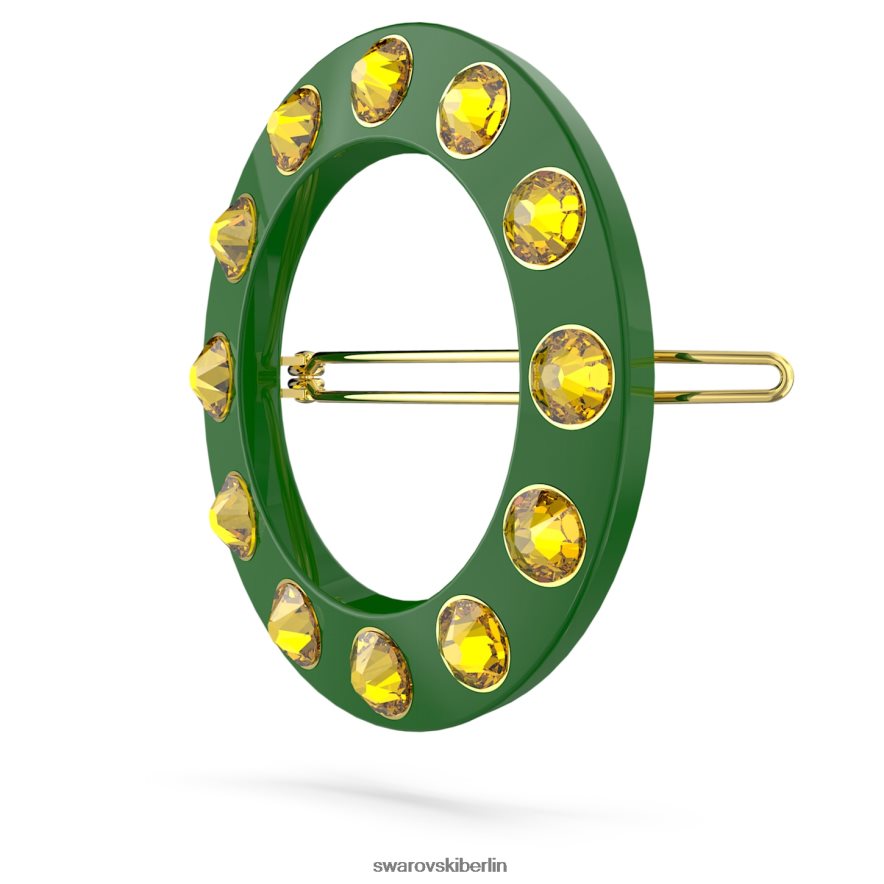 Swarovski Haarklammer runder Schliff, runde Form, grün, vergoldet Zubehör HLT4481473