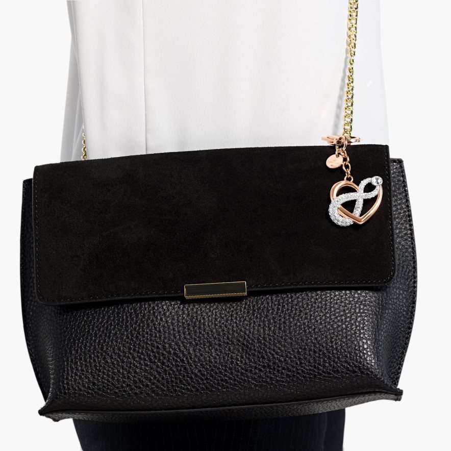 Swarovski Unendlicher Taschenanhänger Unendlichkeit und Herz, weiß, Metallmix-Finish Zubehör HLT4481429