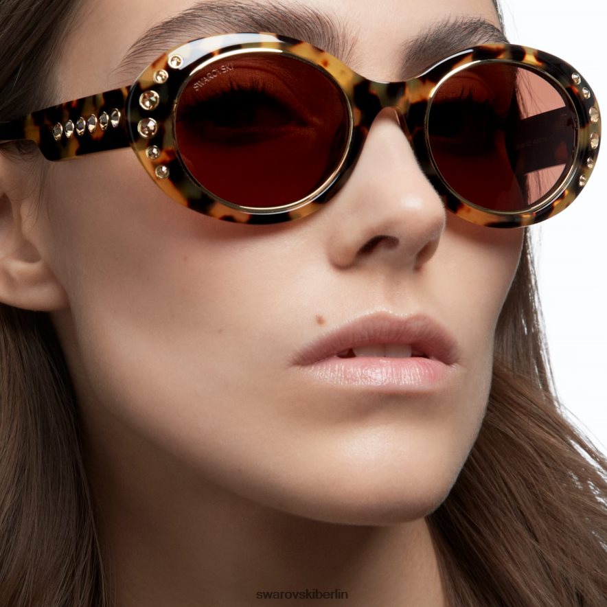 Swarovski Sonnenbrille Übergroß, Pflaster, sk0346 52e, braun Zubehör HLT4481460