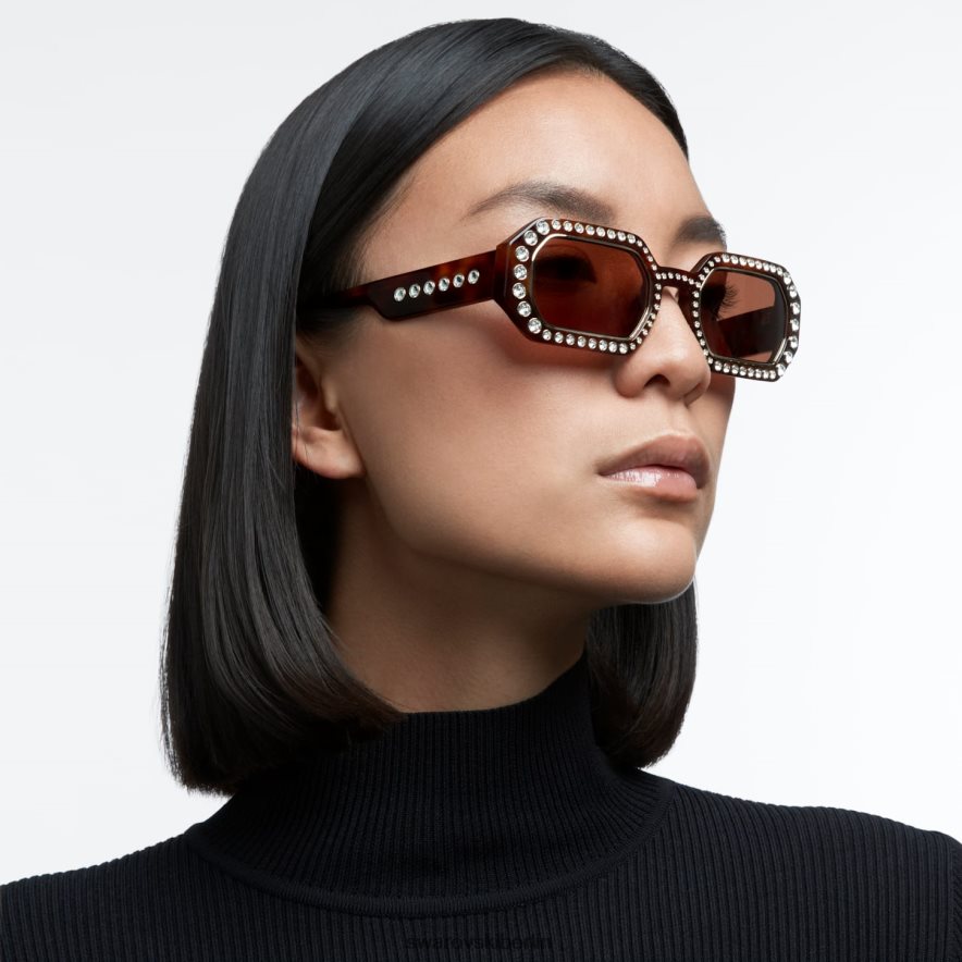 Swarovski Sonnenbrille in achteckiger Form Pflaster, sk0345 52e, braun Zubehör HLT4481440
