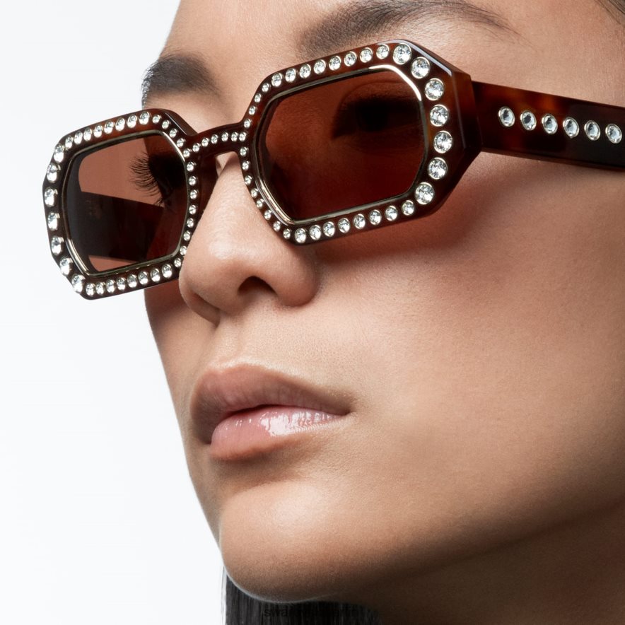 Swarovski Sonnenbrille in achteckiger Form Pflaster, sk0345 52e, braun Zubehör HLT4481440