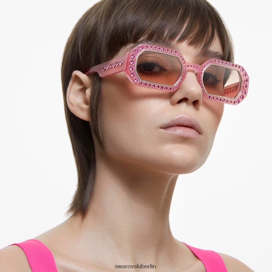 Swarovski Sonnenbrille in achteckiger Form Pflaster, sk0345 72u, rosa Zubehör HLT4481447