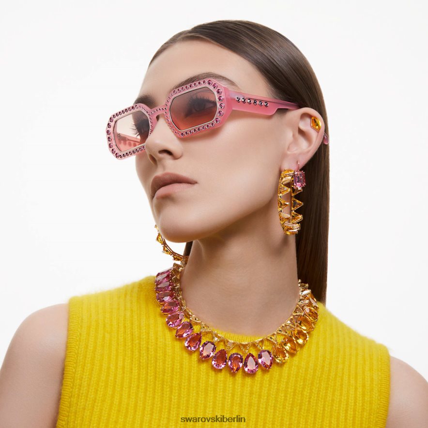 Swarovski Sonnenbrille in achteckiger Form Pflaster, sk0345 72u, rosa Zubehör HLT4481447