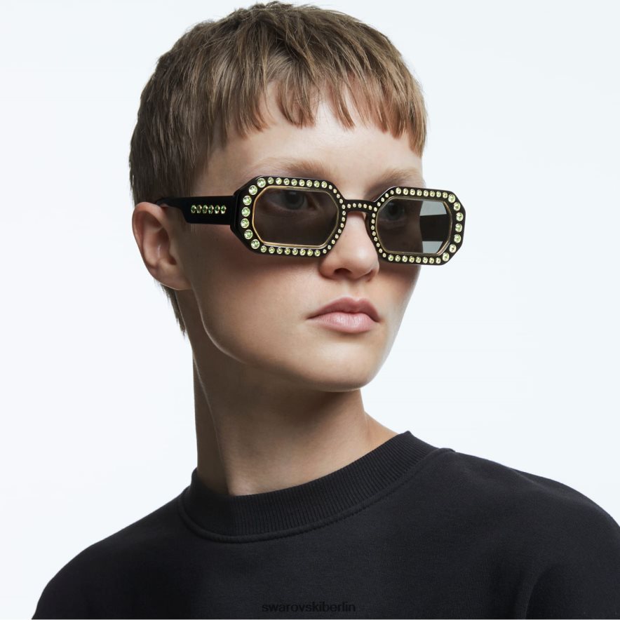 Swarovski Sonnenbrille in achteckiger Form pflastern, sk0345 01a, schwarz Zubehör HLT4481441